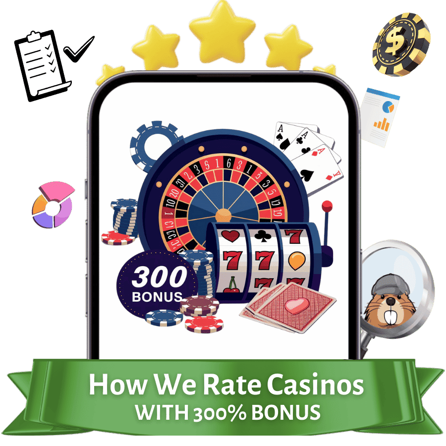 criterias to rate casinos with 300 bonus offers