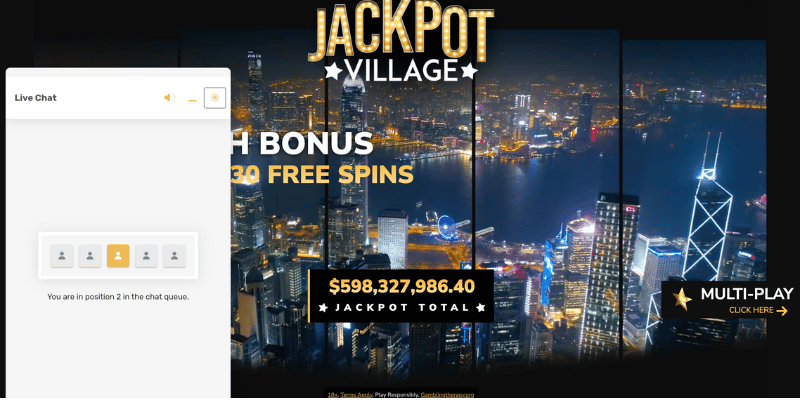 jackpot village live chat